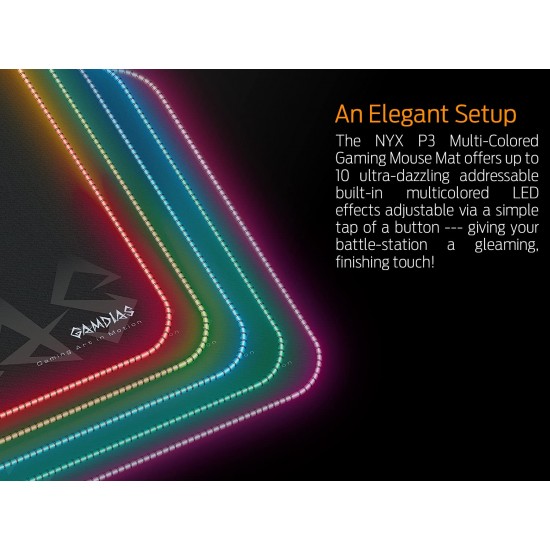 Gamdias NYX P3 ARGB Gaming Mouse Pad with Non-Slip Rubber Base Gamdias NYX P3 ARGB Gaming Mouse Pad with Non-Slip Rubber Base